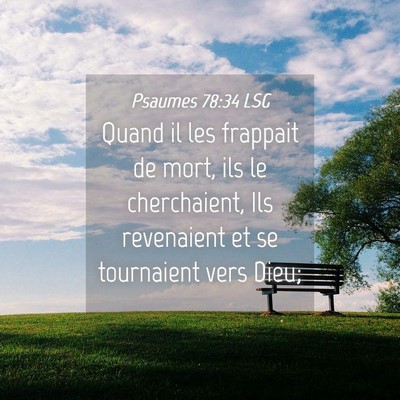 Picture 04 - Psaumes 78:34 LSG - Quand il les frappait de mort, ils le - Bible Verse Picture