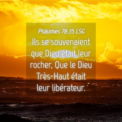 Picture 04 - Psaumes 78:35 LSG - Ils se souvenaient que Dieu était leur rocher, - Bible Verse Picture