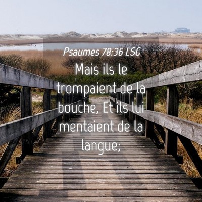 Picture 04 - Psaumes 78:36 LSG - Mais ils le trompaient de la bouche, Et ils lui - Bible Verse Picture