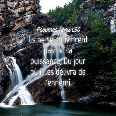 Picture 04 - Psaumes 78:42 LSG - Ils ne se souvinrent pas de sa puissance, Du jour - Bible Verse Picture