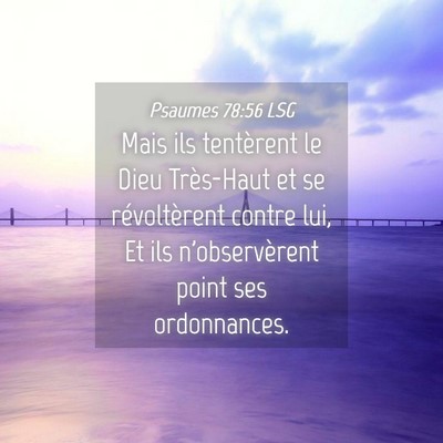 Picture 04 - Psaumes 78:56 LSG - Mais ils tentèrent le Dieu Très-Haut et se - Bible Verse Picture