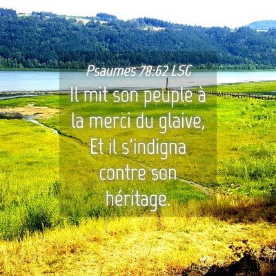 Picture 04 - Psaumes 78:62 LSG - Il mit son peuple à la merci du glaive, Et il - Bible Verse Picture