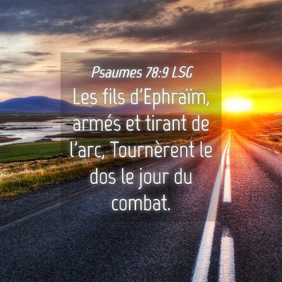 Picture 04 - Psaumes 78:9 LSG - Les fils d'Ephraïm, armés et tirant de l'arc, - Bible Verse Picture