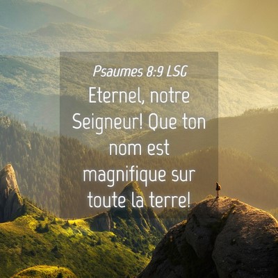 Picture 04 - Psaumes 8:9 LSG - Eternel, notre Seigneur! Que ton nom est - Bible Verse Picture