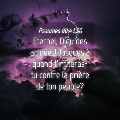 Picture 04 - Psaumes 80:4 LSG - Eternel, Dieu des armées! Jusques à quand - Bible Verse Picture
