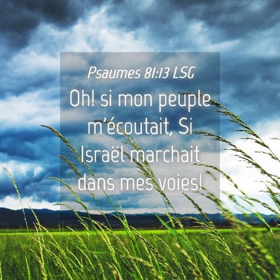 Picture 04 - Psaumes 81:13 LSG - Oh! si mon peuple m'écoutait, Si Israël - Bible Verse Picture