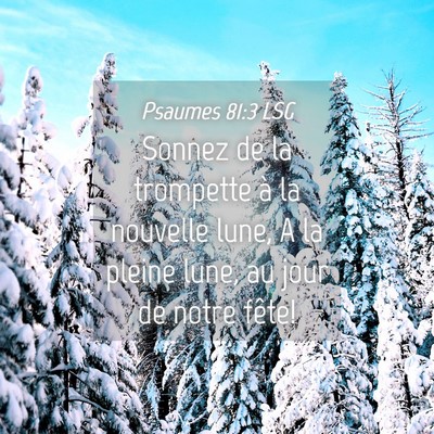 Picture 04 - Psaumes 81:3 LSG - Sonnez de la trompette à la nouvelle lune, A la - Bible Verse Picture