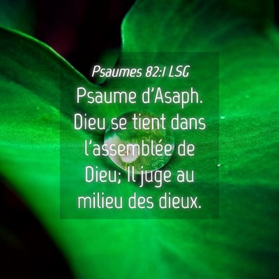 Picture 04 - Psaumes 82:1 LSG - Psaume d'Asaph. Dieu se tient dans l'assemblée - Bible Verse Picture