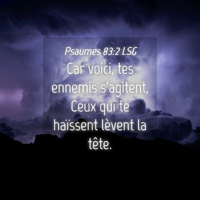 Picture 04 - Psaumes 83:2 LSG - Car voici, tes ennemis s'agitent, Ceux qui te - Bible Verse Picture