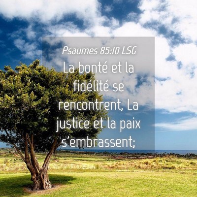 Picture 04 - Psaumes 85:10 LSG - La bonté et la fidélité se rencontrent, La - Bible Verse Picture