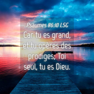 Picture 04 - Psaumes 86:10 LSG - Car tu es grand, et tu opères des prodiges; Toi - Bible Verse Picture