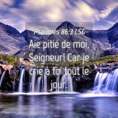 Picture 04 - Psaumes 86:3 LSG - Aie pitié de moi, Seigneur! Car je crie à toi - Bible Verse Picture