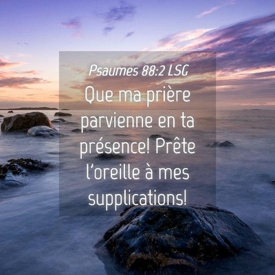 Picture 04 - Psaumes 88:2 LSG - Que ma prière parvienne en ta présence! Prête - Bible Verse Picture