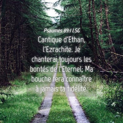 Picture 04 - Psaumes 89:1 LSG - Cantique d'Ethan, l'Ezrachite. Je chanterai - Bible Verse Picture