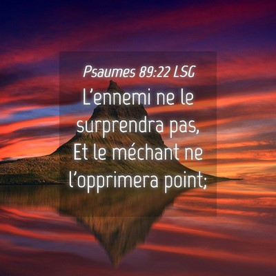 Picture 04 - Psaumes 89:22 LSG - L'ennemi ne le surprendra pas, Et le méchant ne - Bible Verse Picture