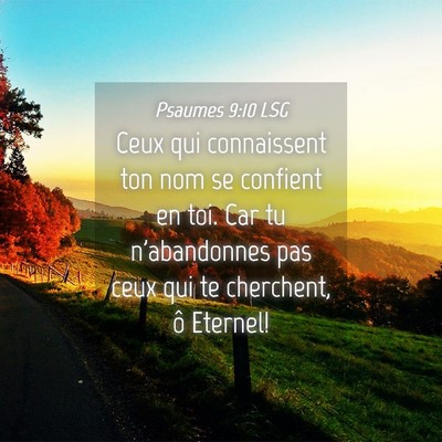 Picture 04 - Psaumes 9:10 LSG - Ceux qui connaissent ton nom se confient en toi. - Bible Verse Picture