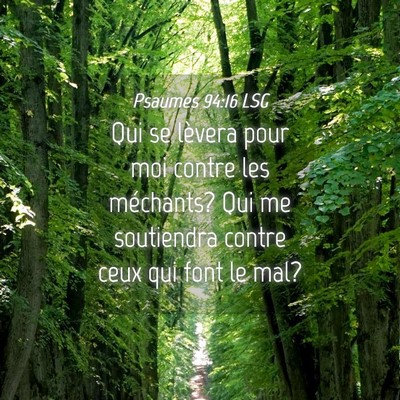 Picture 04 - Psaumes 94:16 LSG - Qui se lèvera pour moi contre les méchants? Qui - Bible Verse Picture