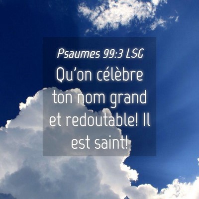 Picture 04 - Psaumes 99:3 LSG - Qu'on célèbre ton nom grand et redoutable! Il - Bible Verse Picture