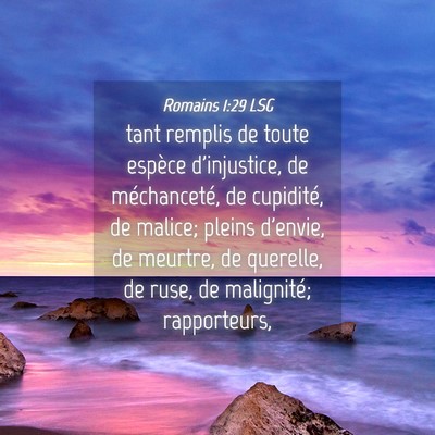 Picture 04 - Romains 1:29 LSG - tant remplis de toute espèce d'injustice, de - Bible Verse Picture