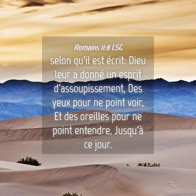 Picture 04 - Romains 11:8 LSG - selon qu'il est écrit: Dieu leur a donné un - Bible Verse Picture