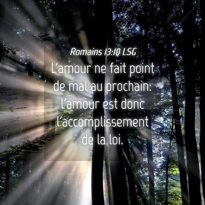 Picture 04 - Romains 13:10 LSG - L'amour ne fait point de mal au prochain: l'amour - Bible Verse Picture