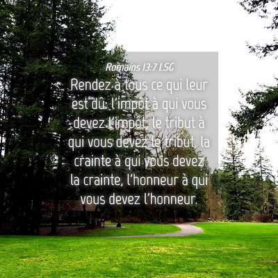 Picture 04 - Romains 13:7 LSG - Rendez à tous ce qui leur est dû: l'impôt à - Bible Verse Picture