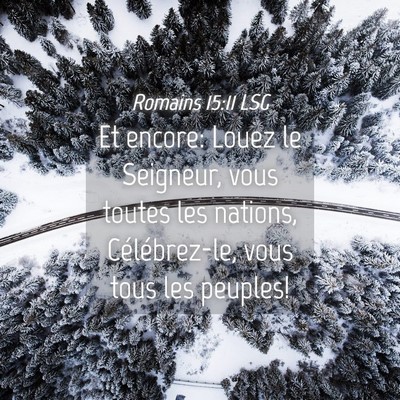 Picture 04 - Romains 15:11 LSG - Et encore: Louez le Seigneur, vous toutes les - Bible Verse Picture