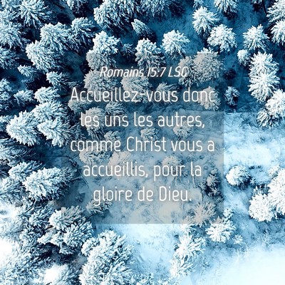 Picture 04 - Romains 15:7 LSG - Accueillez-vous donc les uns les autres, comme - Bible Verse Picture