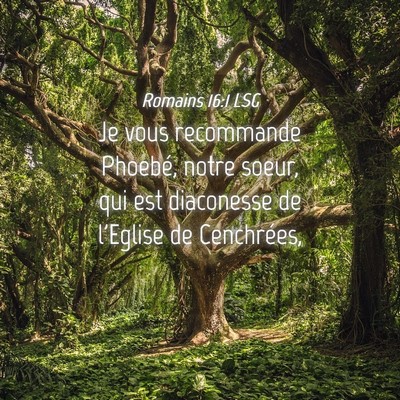 Picture 04 - Romains 16:1 LSG - Je vous recommande Phoebé, notre soeur, qui est - Bible Verse Picture
