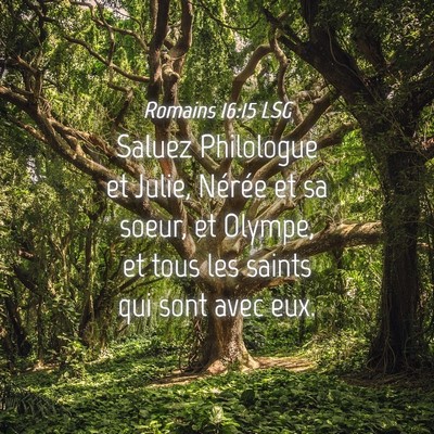 Picture 04 - Romains 16:15 LSG - Saluez Philologue et Julie, Nérée et sa soeur, - Bible Verse Picture