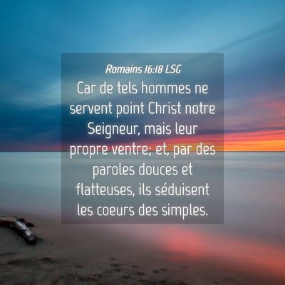 Picture 04 - Romains 16:18 LSG - Car de tels hommes ne servent point Christ notre - Bible Verse Picture