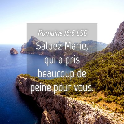 Picture 04 - Romains 16:6 LSG - Saluez Marie, qui a pris beaucoup de peine pour - Bible Verse Picture