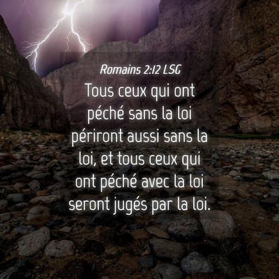 Picture 04 - Romains 2:12 LSG - Tous ceux qui ont péché sans la loi périront - Bible Verse Picture