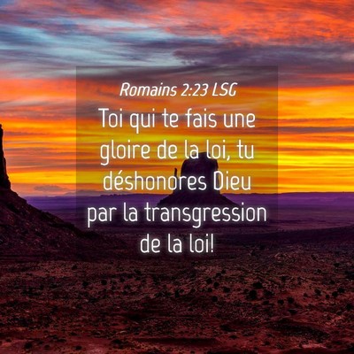 Picture 04 - Romains 2:23 LSG - Toi qui te fais une gloire de la loi, tu - Bible Verse Picture