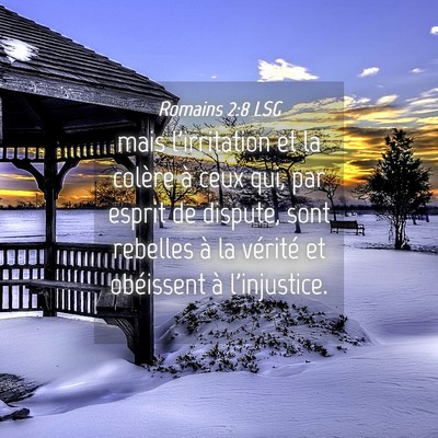 Picture 04 - Romains 2:8 LSG - mais l'irritation et la colère à ceux qui, par - Bible Verse Picture