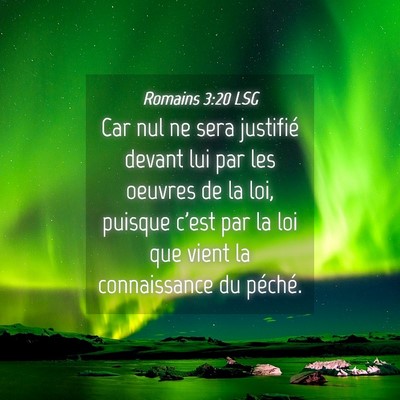 Picture 04 - Romains 3:20 LSG - Car nul ne sera justifié devant lui par les - Bible Verse Picture