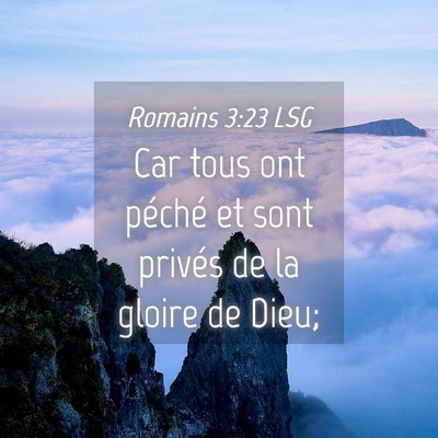 Picture 04 - Romains 3:23 LSG - Car tous ont péché et sont privés de la gloire - Bible Verse Picture