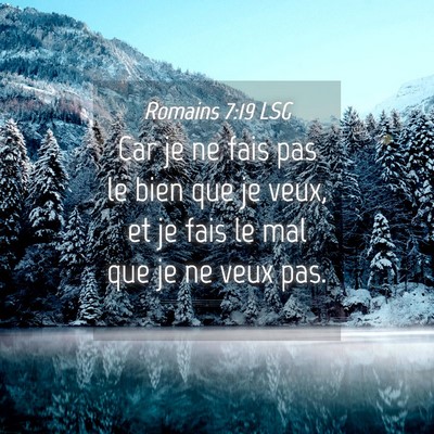 Picture 04 - Romains 7:19 LSG - Car je ne fais pas le bien que je veux, et je - Bible Verse Picture