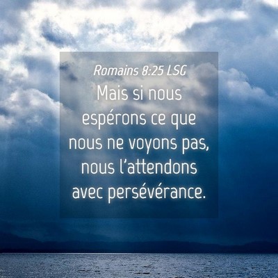 Picture 04 - Romains 8:25 LSG - Mais si nous espérons ce que nous ne voyons pas, - Bible Verse Picture