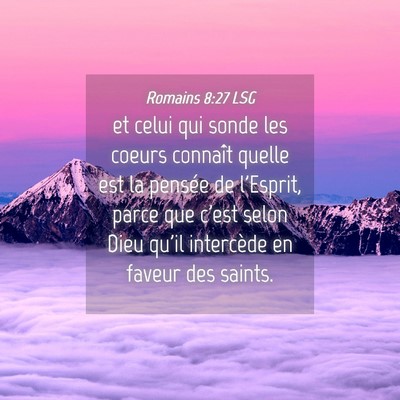 Picture 04 - Romains 8:27 LSG - et celui qui sonde les coeurs connaît quelle est - Bible Verse Picture