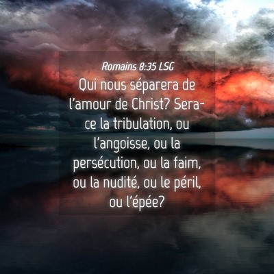 Picture 04 - Romains 8:35 LSG - Qui nous séparera de l'amour de Christ? Sera-ce - Bible Verse Picture