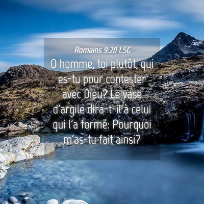 Picture 04 - Romains 9:20 LSG - O homme, toi plutôt, qui es-tu pour contester - Bible Verse Picture