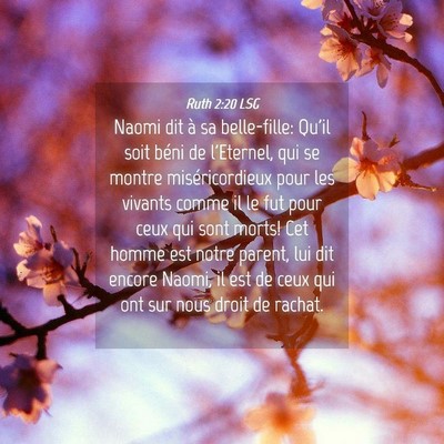 Picture 04 - Ruth 2:20 LSG - Naomi dit à sa belle-fille: Qu'il soit béni de - Bible Verse Picture