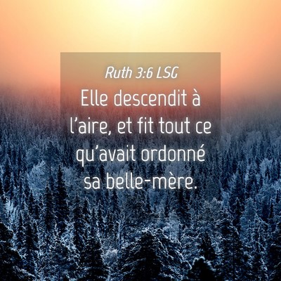 Picture 04 - Ruth 3:6 LSG - Elle descendit à l'aire, et fit tout ce qu'avait - Bible Verse Picture