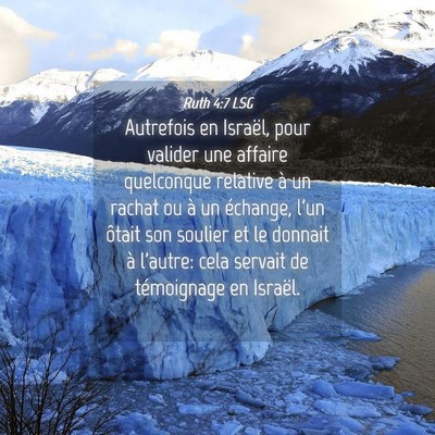 Picture 04 - Ruth 4:7 LSG - Autrefois en Israël, pour valider une affaire - Bible Verse Picture