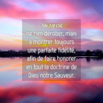 Picture 04 - Tite 2:10 LSG - ne rien dérober, mais à montrer toujours une - Bible Verse Picture