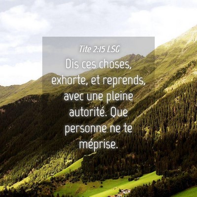 Picture 04 - Tite 2:15 LSG - Dis ces choses, exhorte, et reprends, avec une - Bible Verse Picture