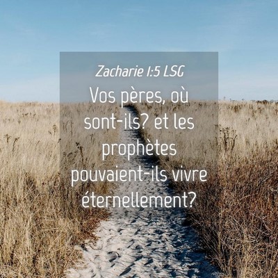 Picture 04 - Zacharie 1:5 LSG - Vos pères, où sont-ils? et les prophètes - Bible Verse Picture