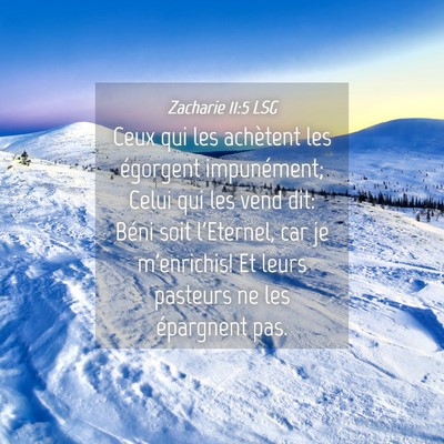 Picture 04 - Zacharie 11:5 LSG - Ceux qui les achètent les égorgent impunément; - Bible Verse Picture