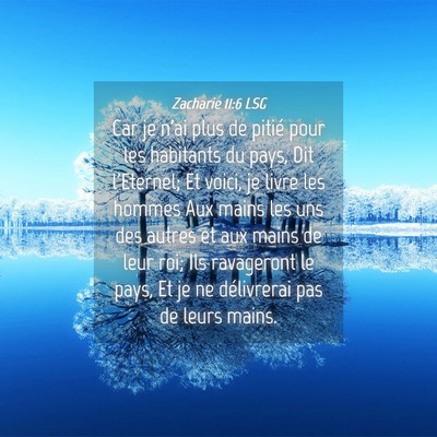 Picture 04 - Zacharie 11:6 LSG - Car je n'ai plus de pitié pour les habitants du - Bible Verse Picture